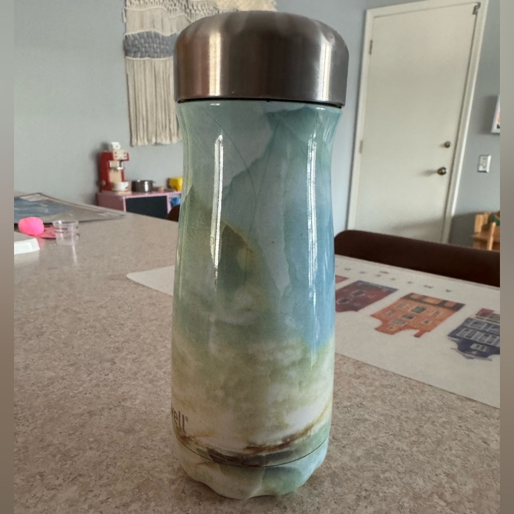 S'well Green and White Marbled Insulated Bottle